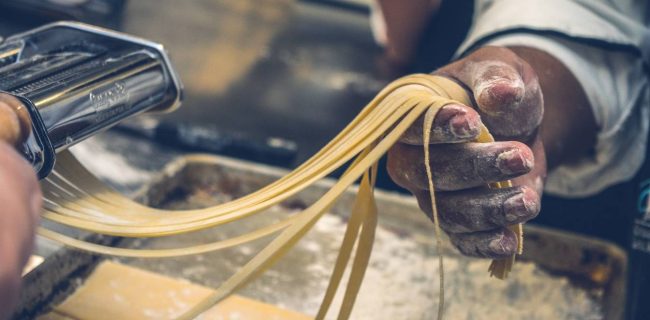 Chef making pasta.